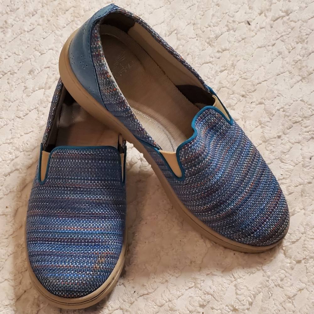 Dansko Belle Blue Canvas slip on